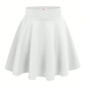 SHEIN white a-line flair skirt